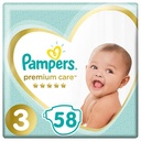 Couches Bébé Premium Care Taille 3 (6-10kg) Pampers 58 unités
