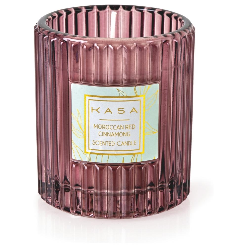 Bougie Verre Gravée Aubergine Kasa