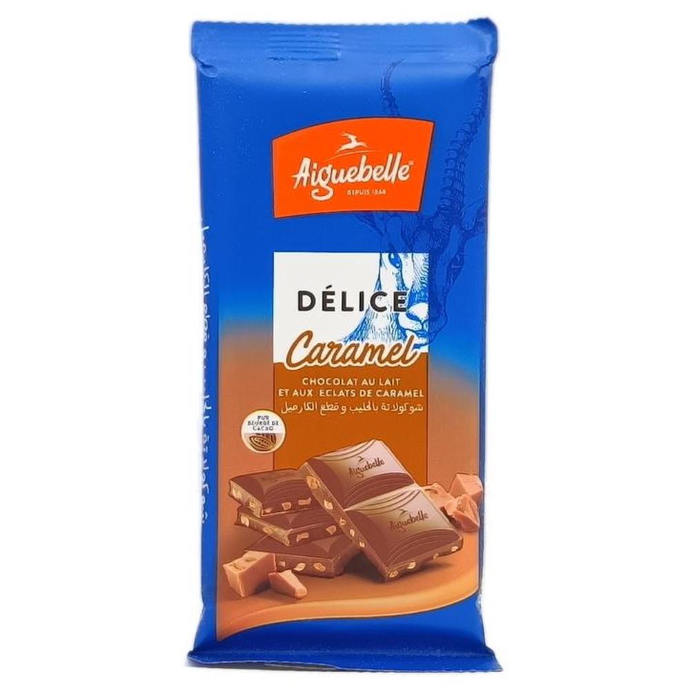 Tablette de Chocolat au Lait avec Éclats de Caramel Délice Aiguebelle 45g