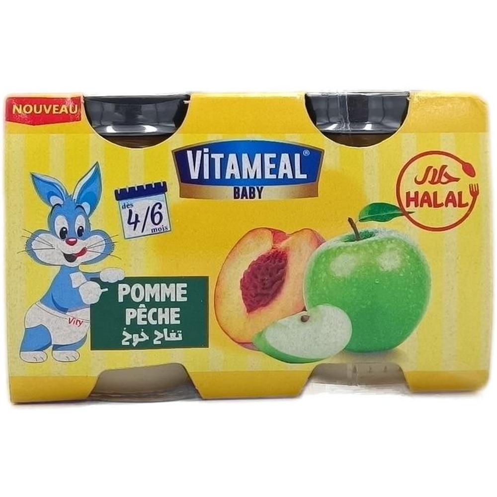 [716775] Compote de Pomme Pêche Vitameal 2 piéces 120g