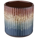 Vase en Céramique Dégradé Bleu Beige et Orange Kasa 13 cm