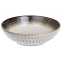 Assiette Creuse Kasa en Porcelaine Blanche Côtelé 18cm