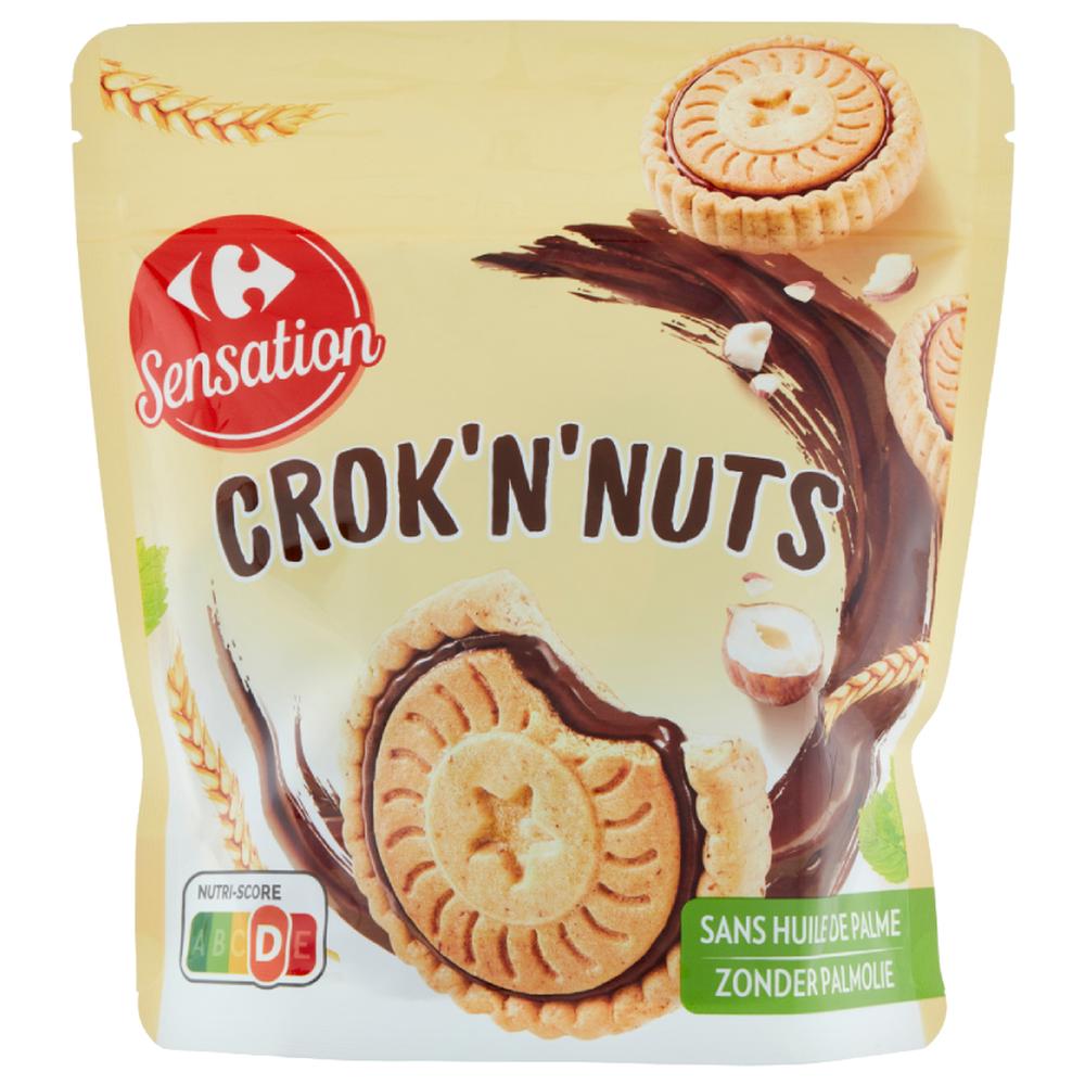 [665429] Biscuits à la Crème de Noisettes Crok'n'Nut Carrefour Sensation 240g