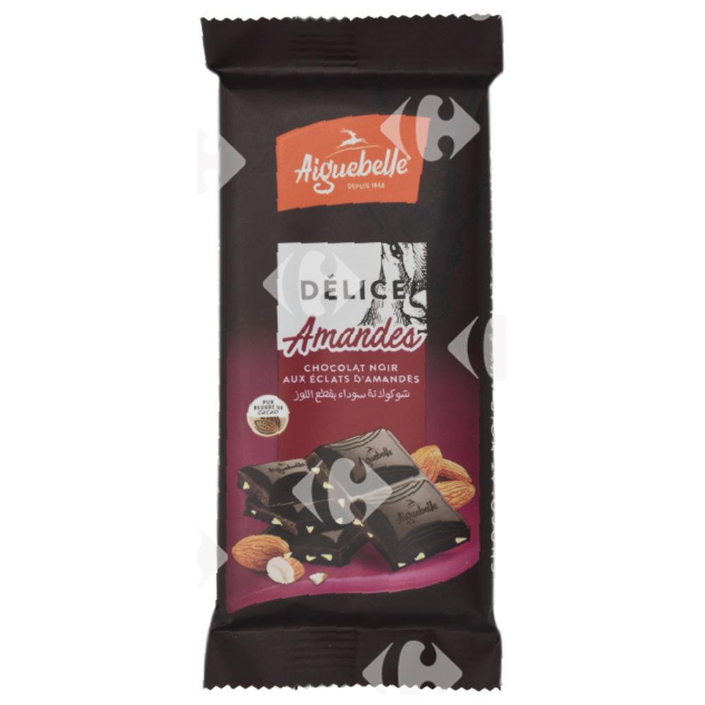 Tablette de Chocolat Noir aux Amandes Délice Aiguebelle 45g