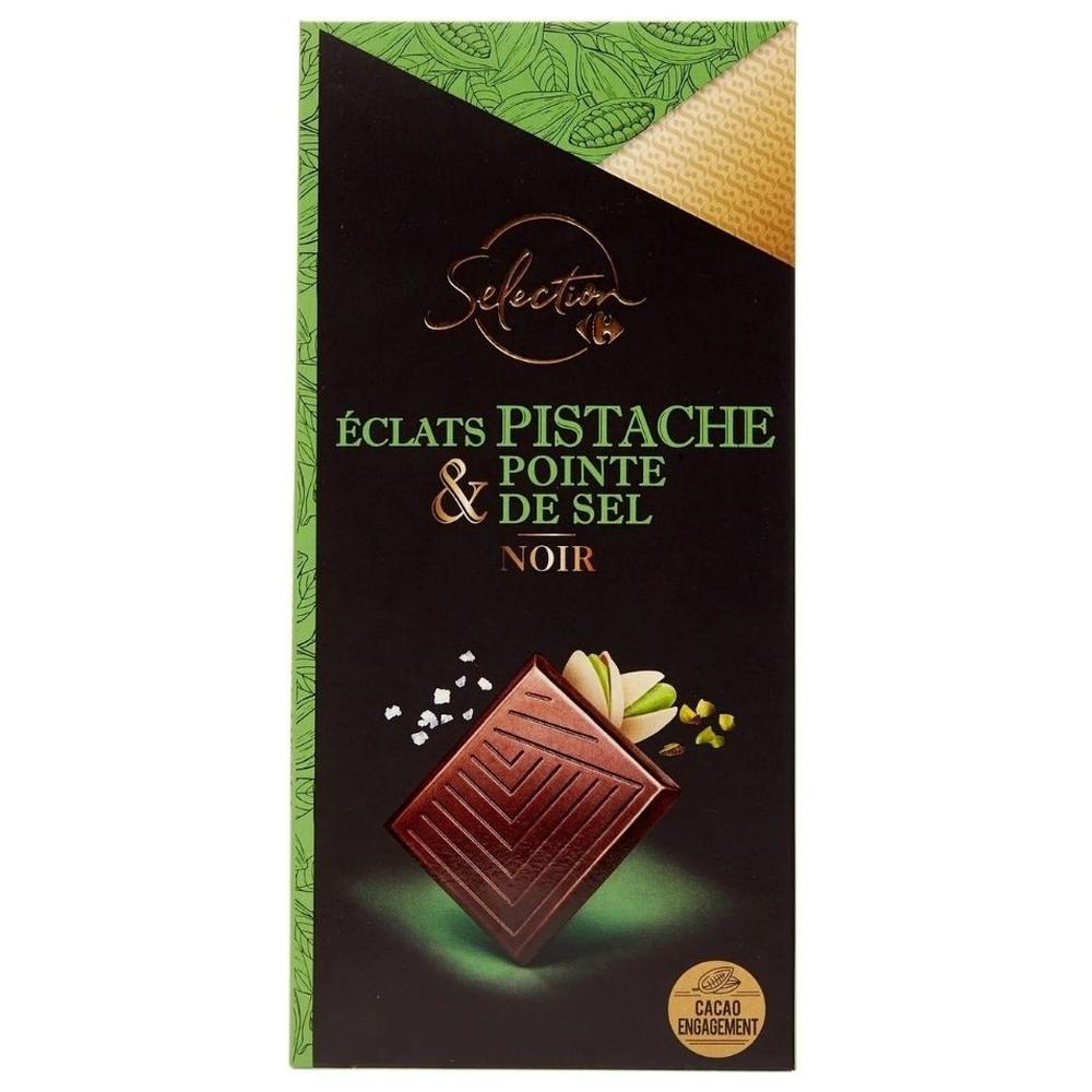Select Chocolat Noir Pistache Point Sel Carrefour 100g