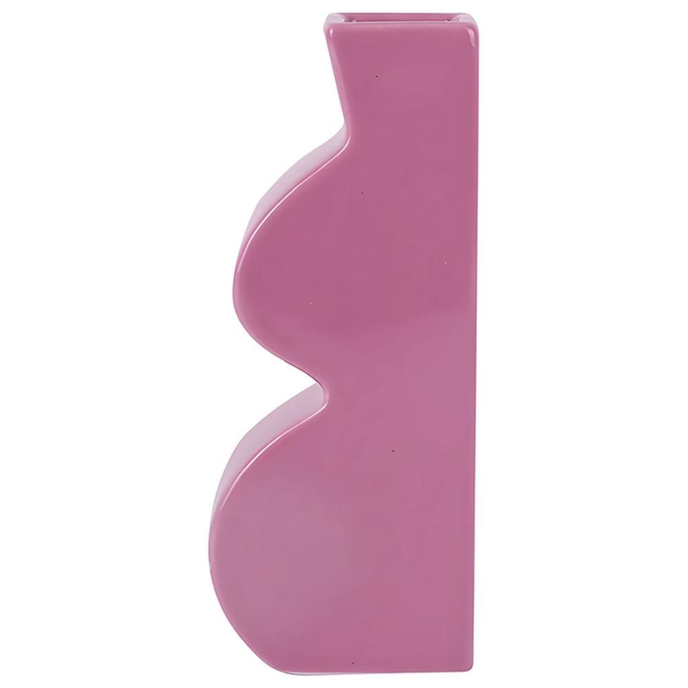 Vase Porcelaine Ondulé Rose Kasa 16cm