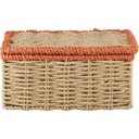 Box Rectangulaire en Métal et Jute avec Bord Orange Kasa 16x26x11 cm