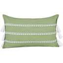 Coussin Rectangulaire Brodé Rayures Blanches Kasa 30x50cm
