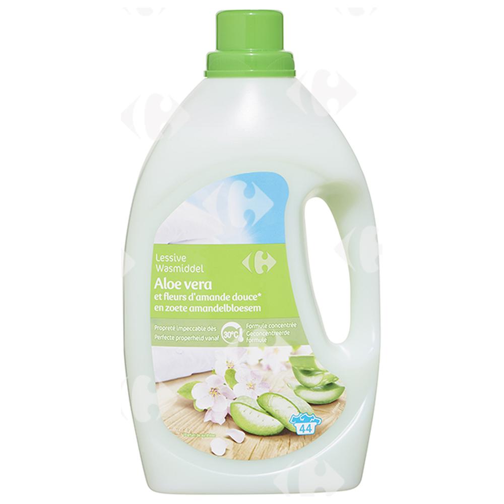 [651434] Détergent Lessive Liquide Aloe Vera et Amandes Douces Carrefour 2,2L
