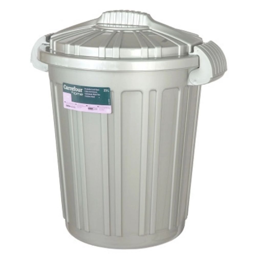[635238] Poubelle Theo gris Carrefour 23L