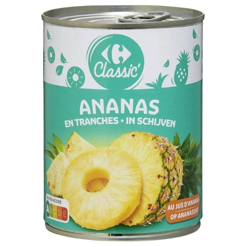 Fruits au Sirop Ananas en Tranches Carrefour 340g