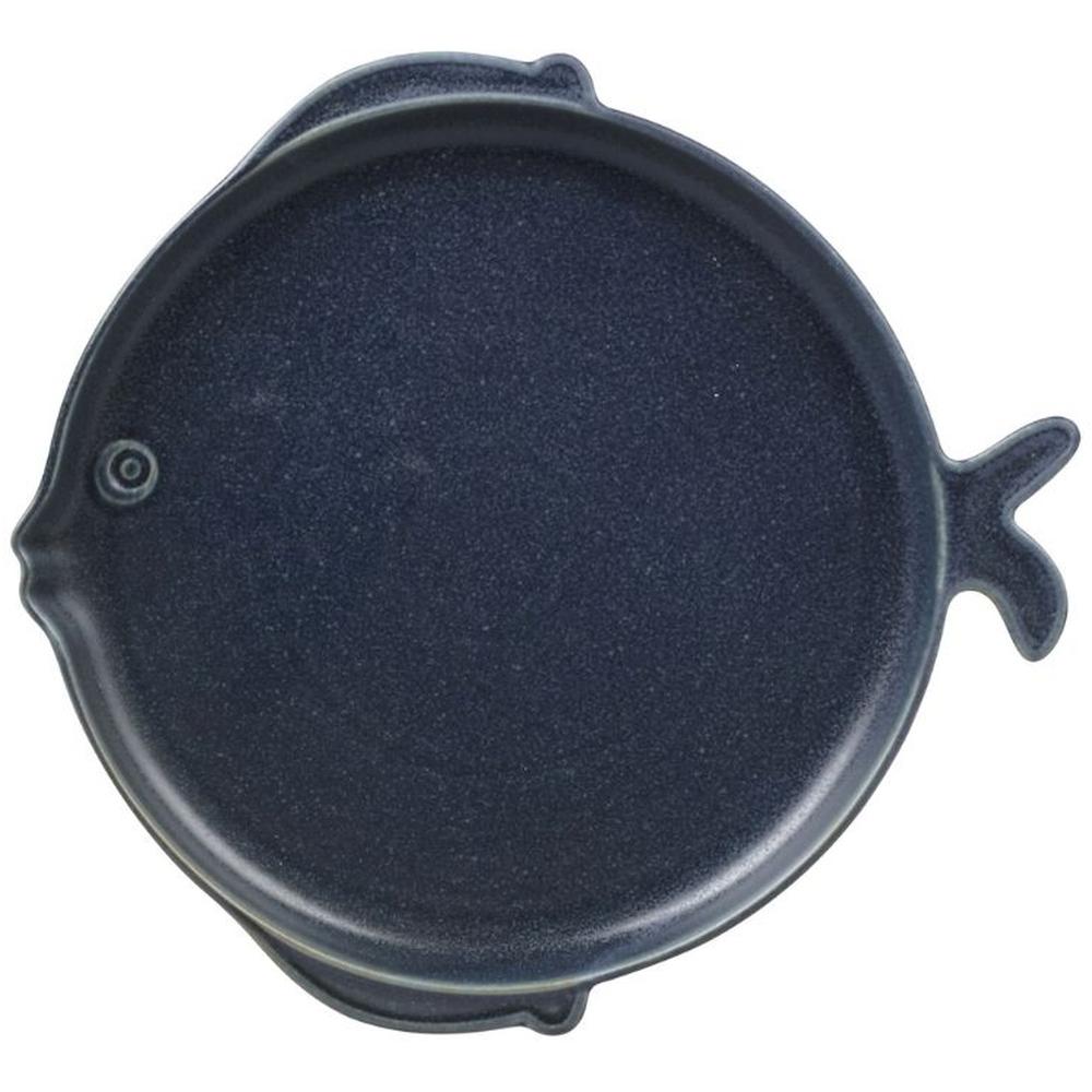 Assiette en Porcelaine Poisson Bleu Kasa 28cm