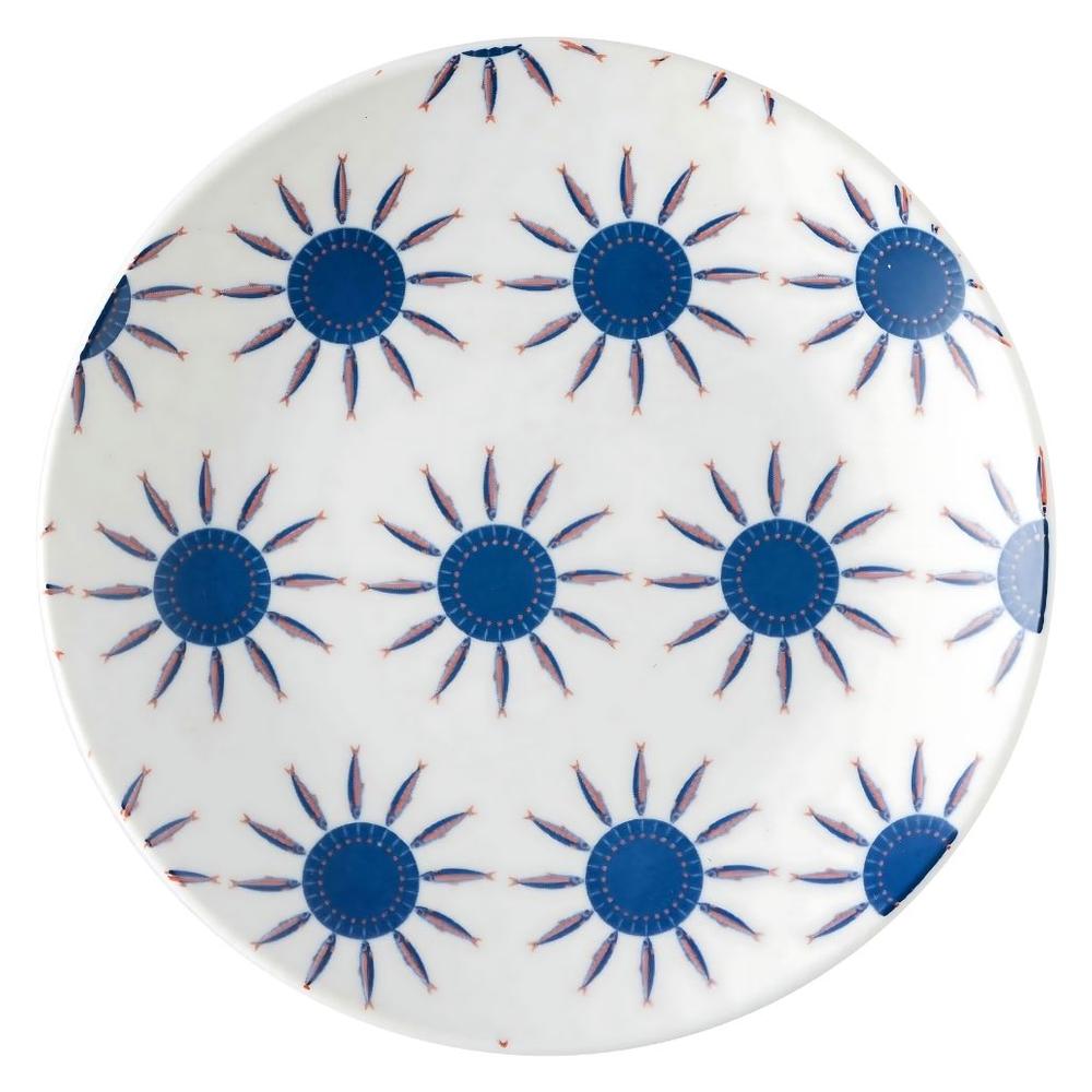[716767] Assiette en Porcelaine Apéritive Sois Azuis Caraïbes Nautic Kasa 16cm