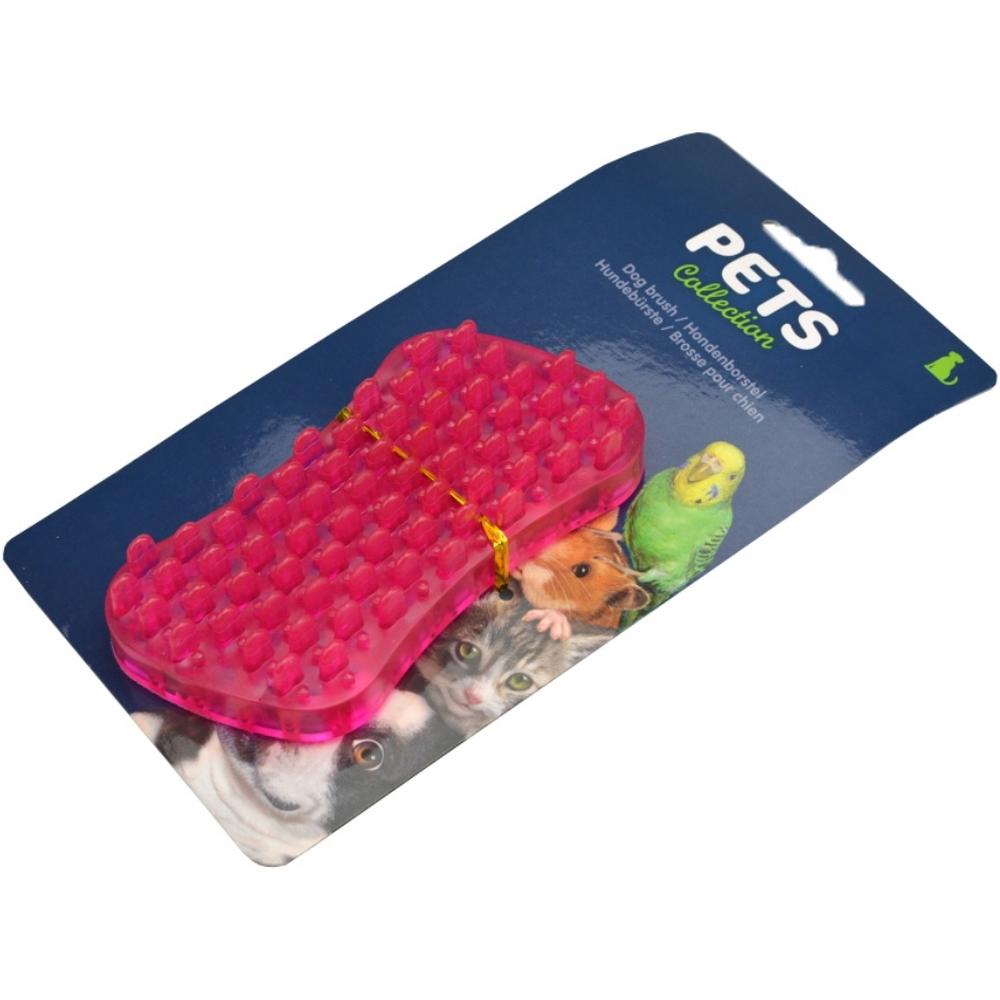 Brosse de Massage en Caoutchouc pour Chiens Rose