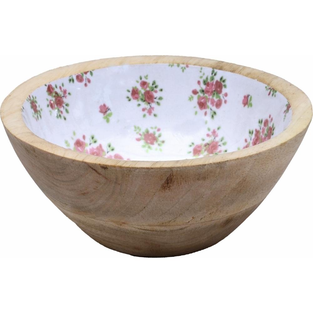 Coupelle Porcelaine et Bois Blanc Fleurie Kasa 13 cm