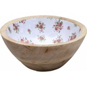 Coupelle Porcelaine et Bois Blanc Fleurie Kasa 13 cm