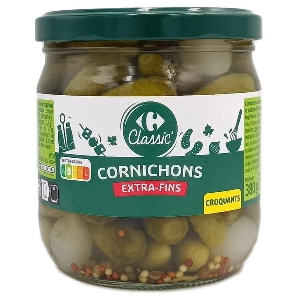 [705696] Cornichons Extra Fins Carrefour 380g.