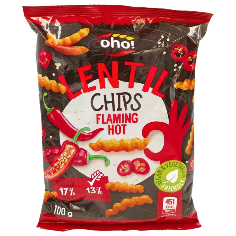 [702705] Chips Lentil Flaming Hot Oho 100g.