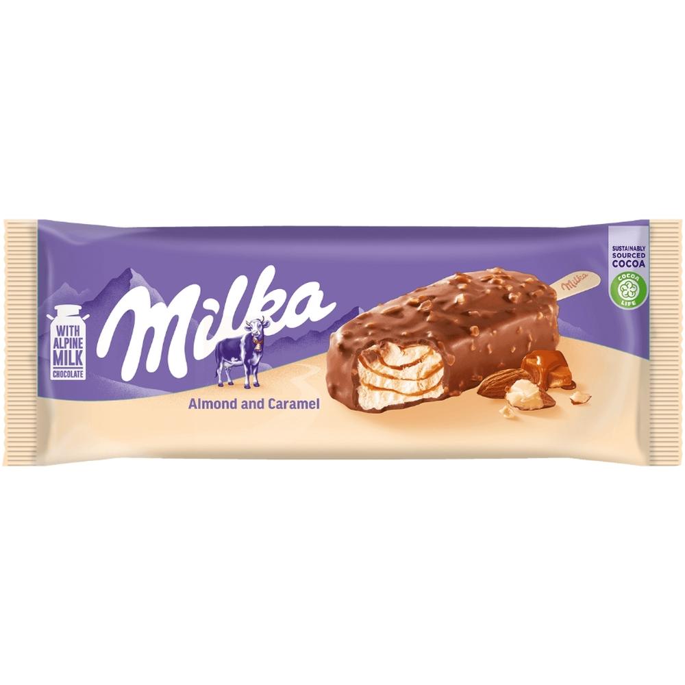 [620053] Bâtonnet Glace Amande Caramel Milka 110ml