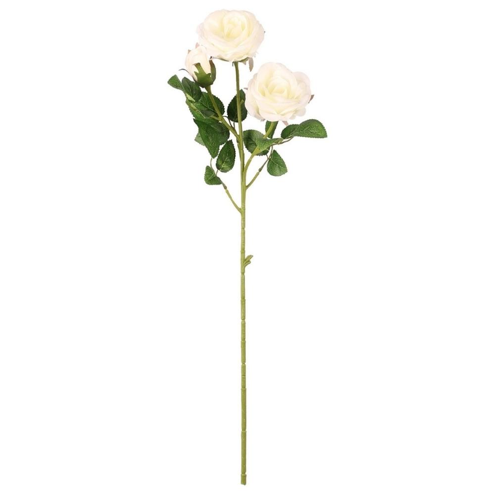 [722249] Tige avec 3 Roses Blanches Kasa 65 cm